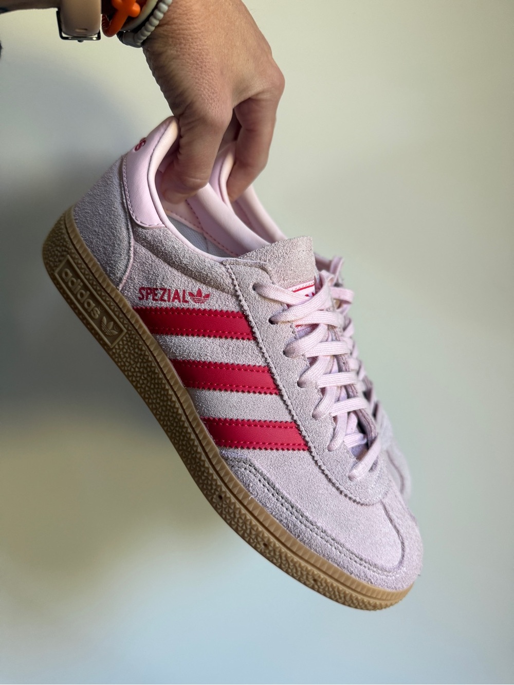 adidas Originals Spezial Suede Sneaker - Light Pink with Red Stripes